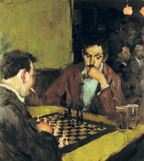 Juadores de ajedrez de Malcolm Liepke