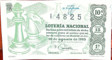 Billete de Lotería motivo de ajedrez